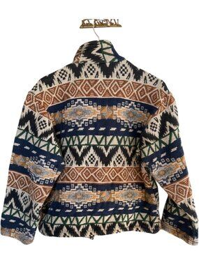 Vintage Southwest Shacket Jacket Cotton Aztec Tribal Print Size Small